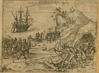 Picture 103 of 135 from America, das ist, Erfindung vnd Offenbahrung der Newen Welt : deroselbigen Völcker, Gestalt, Sitten, Gebräuch, Policey vnd Gottesdienst (1617), leaf 228