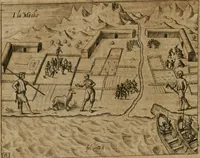 Picture 104 of 135 from America, das ist, Erfindung vnd Offenbahrung der Newen Welt : deroselbigen Völcker, Gestalt, Sitten, Gebräuch, Policey vnd Gottesdienst (1617), leaf 233