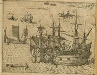 Picture 106 of 135 from America, das ist, Erfindung vnd Offenbahrung der Newen Welt : deroselbigen Völcker, Gestalt, Sitten, Gebräuch, Policey vnd Gottesdienst (1617), leaf 242