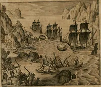 Picture 109 of 135 from America, das ist, Erfindung vnd Offenbahrung der Newen Welt : deroselbigen Völcker, Gestalt, Sitten, Gebräuch, Policey vnd Gottesdienst (1617), leaf 259