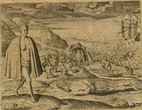 Picture 110 of 135 from America, das ist, Erfindung vnd Offenbahrung der Newen Welt : deroselbigen Völcker, Gestalt, Sitten, Gebräuch, Policey vnd Gottesdienst (1617), leaf 268