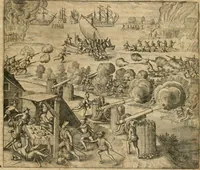 Picture 113 of 135 from America, das ist, Erfindung vnd Offenbahrung der Newen Welt : deroselbigen Völcker, Gestalt, Sitten, Gebräuch, Policey vnd Gottesdienst (1617), leaf 276
