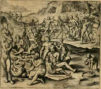Picture 129 of 135 from America, das ist, Erfindung vnd Offenbahrung der Newen Welt : deroselbigen Völcker, Gestalt, Sitten, Gebräuch, Policey vnd Gottesdienst (1617), leaf 344