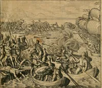 Picture 16 of 135 from America, das ist, Erfindung vnd Offenbahrung der Newen Welt : deroselbigen Völcker, Gestalt, Sitten, Gebräuch, Policey vnd Gottesdienst (1617), leaf 36