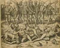 Picture 23 of 135 from America, das ist, Erfindung vnd Offenbahrung der Newen Welt : deroselbigen Völcker, Gestalt, Sitten, Gebräuch, Policey vnd Gottesdienst (1617), leaf 52