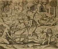 Picture 24 of 135 from America, das ist, Erfindung vnd Offenbahrung der Newen Welt : deroselbigen Völcker, Gestalt, Sitten, Gebräuch, Policey vnd Gottesdienst (1617), leaf 55