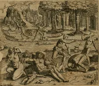 Picture 25 of 135 from America, das ist, Erfindung vnd Offenbahrung der Newen Welt : deroselbigen Völcker, Gestalt, Sitten, Gebräuch, Policey vnd Gottesdienst (1617), leaf 57