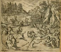 Picture 31 of 135 from America, das ist, Erfindung vnd Offenbahrung der Newen Welt : deroselbigen Völcker, Gestalt, Sitten, Gebräuch, Policey vnd Gottesdienst (1617), leaf 70