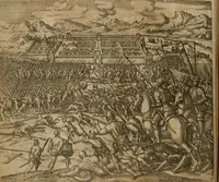 Picture 34 of 135 from America, das ist, Erfindung vnd Offenbahrung der Newen Welt : deroselbigen Völcker, Gestalt, Sitten, Gebräuch, Policey vnd Gottesdienst (1617), leaf 75
