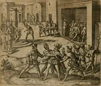 Picture 35 of 135 from America, das ist, Erfindung vnd Offenbahrung der Newen Welt : deroselbigen Völcker, Gestalt, Sitten, Gebräuch, Policey vnd Gottesdienst (1617), leaf 77