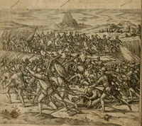 Picture 37 of 135 from America, das ist, Erfindung vnd Offenbahrung der Newen Welt : deroselbigen Völcker, Gestalt, Sitten, Gebräuch, Policey vnd Gottesdienst (1617), leaf 79