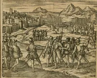 Picture 39 of 135 from America, das ist, Erfindung vnd Offenbahrung der Newen Welt : deroselbigen Völcker, Gestalt, Sitten, Gebräuch, Policey vnd Gottesdienst (1617), leaf 86