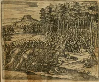 Picture 48 of 135 from America, das ist, Erfindung vnd Offenbahrung der Newen Welt : deroselbigen Völcker, Gestalt, Sitten, Gebräuch, Policey vnd Gottesdienst (1617), leaf 98