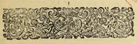 An illustration from Americae pars decima: : quae continentur, I. Duae navigationes Dn. Americi Vesputii, sub auspiciis Castellani regis, Ferdinandi susceptae. II. Solida narratio de moderno provinciae Virginiae statu, qua ratione tandem pax cum Indianis coaluerit, ac castella aliquot ad regionis praesidium ab Anglis extructa fuerint; additâ historiâ lectu jucundissimâ, quomodo Pokahuntas, regis Virginiae Powhatani filia, primori cuidam Anglo nupserit; authore Raphe Hamor Virginiae secretario. III. Vera descriptio Novae Angliae, quae Americae pars ad septentrionalem Indiam spectat, à capitaneo Johanne Schmidt, equite atque admirali delineata: cui accessit discursus, quomodo in secunda navigatione à Gallis captus, anno 1616. demum liberatus fuerit. Omnia nunc primùm in lucem edita, atque eleganter in aes incisis iconibus illustrata, / sumptibus ac studio Johann-Theodori de Bry (1619)