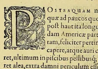 An illustration from Americae pars decima: : quae continentur, I. Duae navigationes Dn. Americi Vesputii, sub auspiciis Castellani regis, Ferdinandi susceptae. II. Solida narratio de moderno provinciae Virginiae statu, qua ratione tandem pax cum Indianis coaluerit, ac castella aliquot ad regionis praesidium ab Anglis extructa fuerint; additâ historiâ lectu jucundissimâ, quomodo Pokahuntas, regis Virginiae Powhatani filia, primori cuidam Anglo nupserit; authore Raphe Hamor Virginiae secretario. III. Vera descriptio Novae Angliae, quae Americae pars ad septentrionalem Indiam spectat, à capitaneo Johanne Schmidt, equite atque admirali delineata: cui accessit discursus, quomodo in secunda navigatione à Gallis captus, anno 1616. demum liberatus fuerit. Omnia nunc primùm in lucem edita, atque eleganter in aes incisis iconibus illustrata, / sumptibus ac studio Johann-Theodori de Bry (1619)