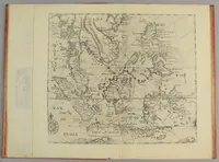 An illustration from Americae pars decima: : quae continentur, I. Duae navigationes Dn. Americi Vesputii, sub auspiciis Castellani regis, Ferdinandi susceptae. II. Solida narratio de moderno provinciae Virginiae statu, qua ratione tandem pax cum Indianis coaluerit, ac castella aliquot ad regionis praesidium ab Anglis extructa fuerint; additâ historiâ lectu jucundissimâ, quomodo Pokahuntas, regis Virginiae Powhatani filia, primori cuidam Anglo nupserit; authore Raphe Hamor Virginiae secretario. III. Vera descriptio Novae Angliae, quae Americae pars ad septentrionalem Indiam spectat, à capitaneo Johanne Schmidt, equite atque admirali delineata: cui accessit discursus, quomodo in secunda navigatione à Gallis captus, anno 1616. demum liberatus fuerit. Omnia nunc primùm in lucem edita, atque eleganter in aes incisis iconibus illustrata, / sumptibus ac studio Johann-Theodori de Bry (1619)