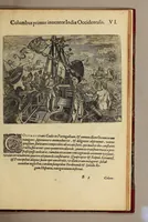 An illustration from Americae pars quarta. Sive, Insignis & admiranda historia de reperta primùm Occidentali India à Christophoro Columbo anno M CCCCXCII (1594)