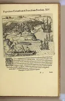An illustration from Americae pars quarta. Sive, Insignis & admiranda historia de reperta primùm Occidentali India à Christophoro Columbo anno M CCCCXCII (1594)