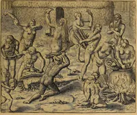 An illustration from Americae tertia pars : memorabile provinciæ Brasiliæ historiam contines (1592)