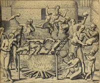 An illustration from Americae tertia pars : memorabile provinciæ Brasiliæ historiam contines (1592)
