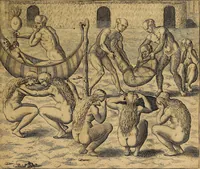 An illustration from Americae tertia pars : memorabile provinciæ Brasiliæ historiam contines (1592)