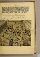 An illustration from Americae tertia pars Memorabile[m] provinciae Brasiliae historiam contine[n]s, Germanico primùm sermone scriptam à Ioa[n]ne Stadio Homburgensi Hesso, nunc autem Latinitate donatam à Teucrio Annaeo Priuato Colchanthe Po: & Med: addita est narratio profectionis Ioannis Lerij in eamdem provinciam, qua[m] ille initio Gallicè conscripsit, postea verò Latinam fecit. : His accessit descriptio morum & ferocitatis incolarum illius regionis, atque colloquium ipsorum idiomate conscriptum. (1597)