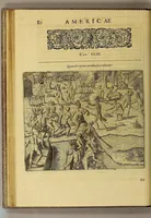 Picture 21 of 35 from Americae tertia pars Memorabile[m] provinciae Brasiliae historiam contine[n]s, Germanico primùm sermone scriptam à Ioa[n]ne Stadio Hombergensi Hesso, nunc autem Latinitate donatam à Teucrio Annaeo Priuato Colchanthe Po: & Med: addita est narratio profectionis Ioannis Lerij in eamdem provinciam, qua[m] ille initio Gallicè conscripsit, postea verò Latinam fecit. : His accessit descriptio morum & ferocitatis incolarum illius regionis, atque colloquium ipsorum idiomate conscriptum. (1597), leaf 104