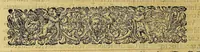 An illustration from Americae tertia pars Memorabile[m] provinciae Brasiliae historiam contine[n]s, Germanico primùm sermone scriptam à Ioa[n]ne Stadio Hombergensi Hesso, nunc autem Latinitate donatam à Teucrio Annaeo Priuato Colchanthe Po: & Med: addita est narratio profectionis Ioannis Lerij in eamdem provinciam, qua[m] ille initio Gallicè conscripsit, postea verò Latinam fecit. : His accessit descriptio morum & ferocitatis incolarum illius regionis, atque colloquium ipsorum idiomate conscriptum. (1597)