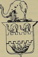 An illustration from America heraldica : a compilation of coats of arms, crests and mottoes of prominent American families settled in this country before 1800 (1889)