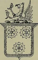 An illustration from America heraldica : a compilation of coats of arms, crests and mottoes of prominent American families settled in this country before 1800 (1889)