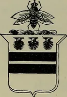 An illustration from America heraldica : a compilation of coats of arms, crests and mottoes of prominent American families settled in this country before 1800 (1889)
