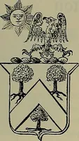 An illustration from America heraldica : a compilation of coats of arms, crests and mottoes of prominent American families settled in this country before 1800 (1889)