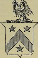 An illustration from America heraldica : a compilation of coats of arms, crests and mottoes of prominent American families settled in this country before 1800 (1889)