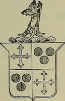 An illustration from America heraldica : a compilation of coats of arms, crests and mottoes of prominent American families settled in this country before 1800 (1889)