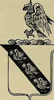 An illustration from America heraldica : a compilation of coats of arms, crests and mottoes of prominent American families settled in this country before 1800 (1889)