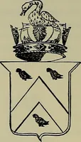 An illustration from America heraldica : a compilation of coats of arms, crests and mottoes of prominent American families settled in this country before 1800 (1889)