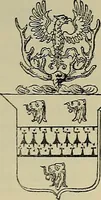 An illustration from America heraldica : a compilation of coats of arms, crests and mottoes of prominent American families settled in this country before 1800 (1889)