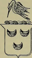 An illustration from America heraldica : a compilation of coats of arms, crests and mottoes of prominent American families settled in this country before 1800 (1889)
