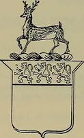 An illustration from America heraldica : a compilation of coats of arms, crests and mottoes of prominent American families settled in this country before 1800 (1889)