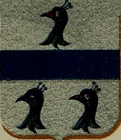 An illustration from America heraldica : a compilation of coats of arms, crests and mottoes of prominent American families settled in this country before 1800 (1889)