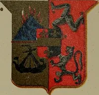An illustration from America heraldica : a compilation of coats of arms, crests and mottoes of prominent American families settled in this country before 1800 (1889)