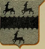 An illustration from America heraldica : a compilation of coats of arms, crests and mottoes of prominent American families settled in this country before 1800 (1889)