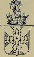 An illustration from America heraldica : a compilation of coats of arms, crests and mottoes of prominent American families settled in this country before 1800 (1889)