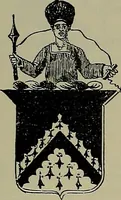 An illustration from America heraldica : a compilation of coats of arms, crests and mottoes of prominent American families settled in this country before 1800 (1889)