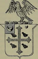 An illustration from America heraldica : a compilation of coats of arms, crests and mottoes of prominent American families settled in this country before 1800 (1889)