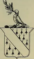 An illustration from America heraldica : a compilation of coats of arms, crests and mottoes of prominent American families settled in this country before 1800 (1889)
