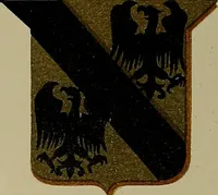An illustration from America heraldica : a compilation of coats of arms, crests and mottoes of prominent American families settled in this country before 1800 (1889)