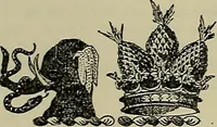 An illustration from America heraldica : a compilation of coats of arms, crests and mottoes of prominent American families settled in this country before 1800 (1889)