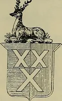An illustration from America heraldica : a compilation of coats of arms, crests and mottoes of prominent American families settled in this country before 1800 (1889)