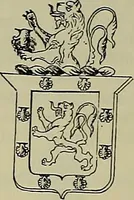 An illustration from America heraldica : a compilation of coats of arms, crests and mottoes of prominent American families settled in this country before 1800 (1889)